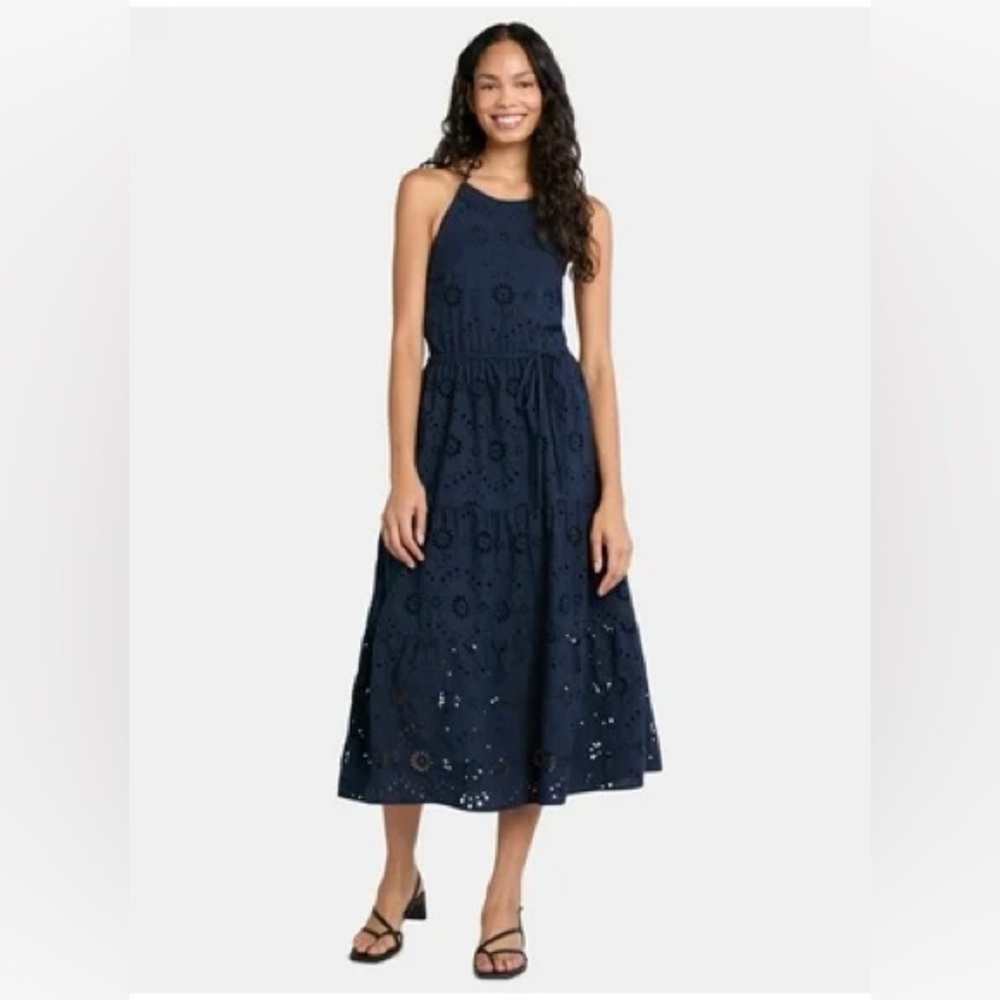 Time and Tru Navy Lace Midi Dress